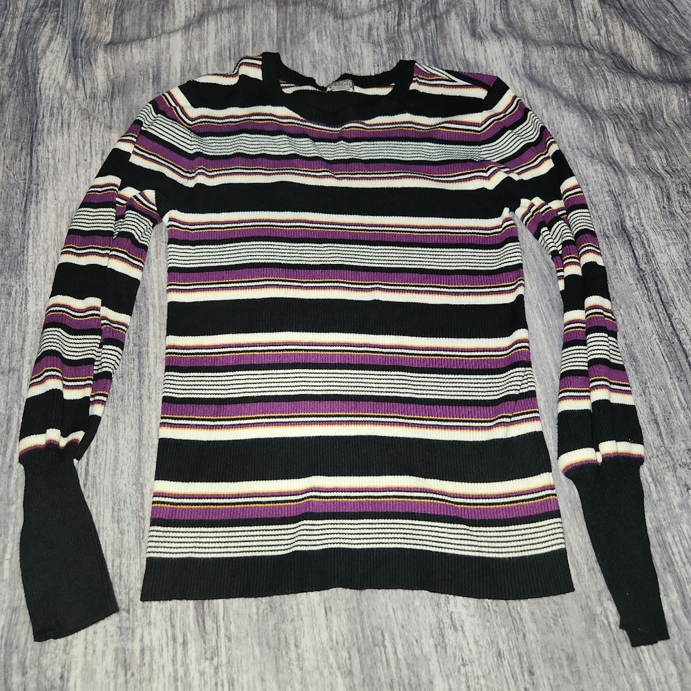 *5 for $25* Falls Creek Women's Striped Long Sleeve Sweater Medium